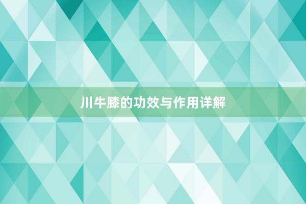 川牛膝的功效与作用详解