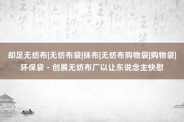 却足无纺布|无纺布袋|抹布|无纺布购物袋|购物袋|环保袋 - 创展无纺布厂以让东说念主快慰